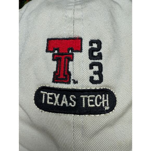 Texas Tech Red‎ Raiders NCAA Jones and Mitchell Sportswear Hat 23 White Cream - Picture 3 of 9